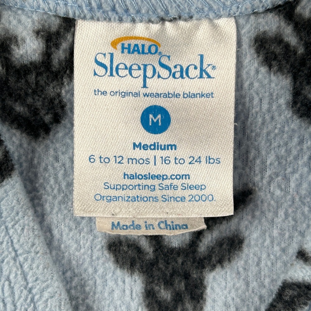 Halo SleepSacks Set of 2 Wearable Blankets Kids Medium 6-12 Months Blue Fleece - Picture 3 of 16